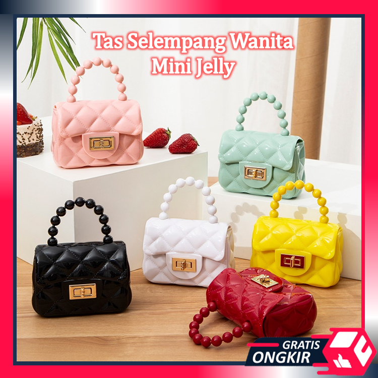 Gratis Ongkir - T5032 Tas Selempang Wanita Mini Jelly / Tas Selempang Jelly Mutiara / Tas Jelly Mini