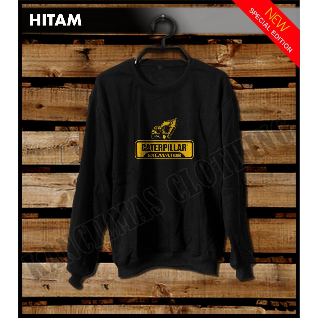 SWEATER CATERPILLAR EXCAVATOR TERBARU WARNA HITAM