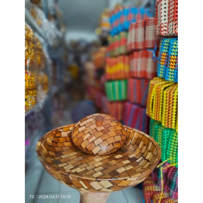 Bokor pedelokan kayu jati seseh size 30cm PREMIUM