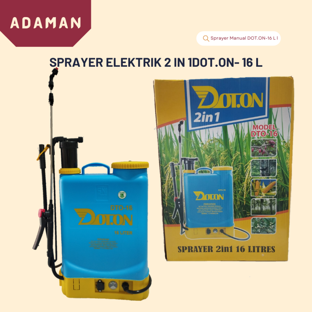 Sprayer tanki semprot kep elektrik semprotan tanaman  2in1 DOT.ON 16Liter