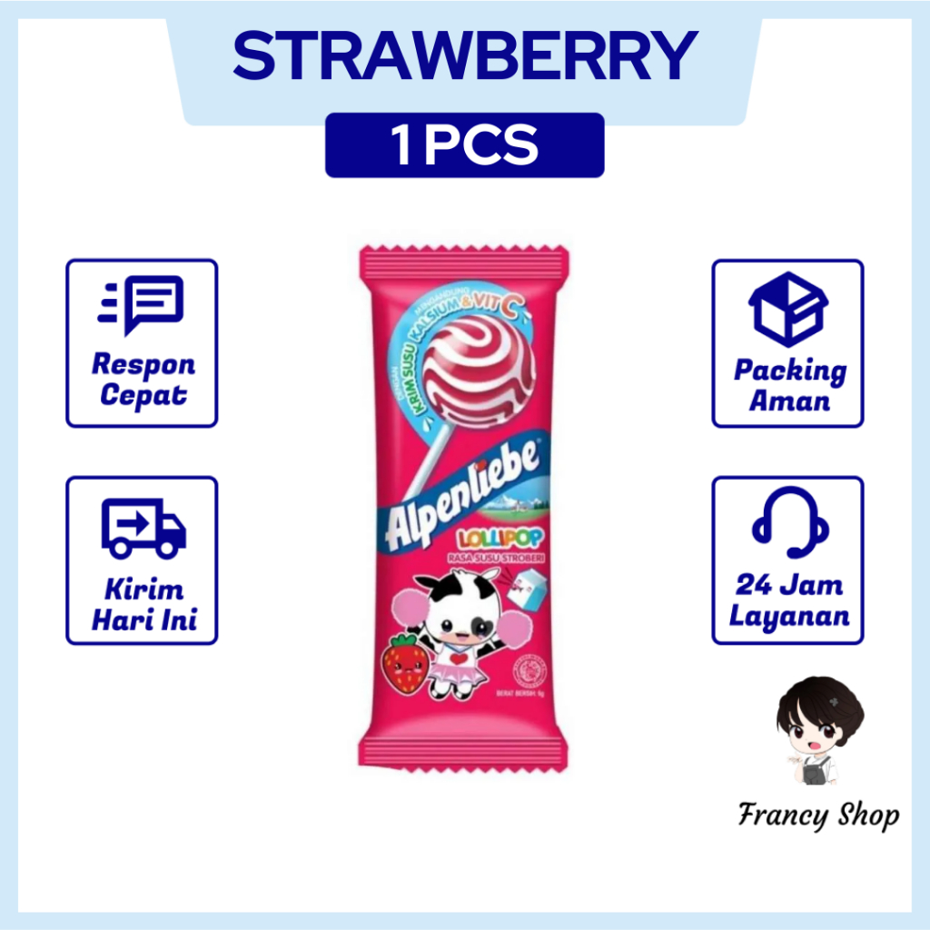 

Permen Lolipop Alpenliebe Lolly Strawberry 1 Pcs