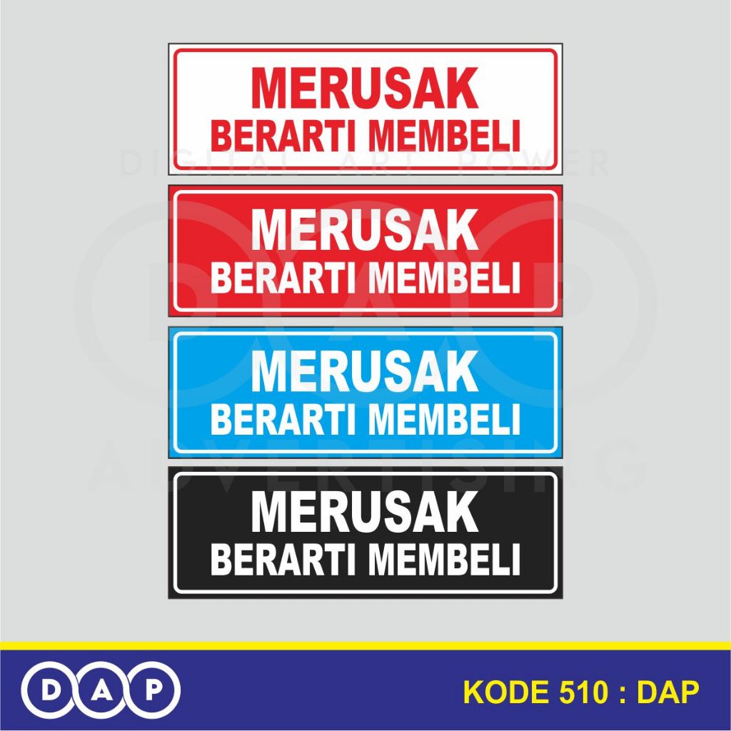 

510 - STIKER MERUSAK BERARTI MEMBELI - 30 X 10 CM - VINYL - TERBAIK