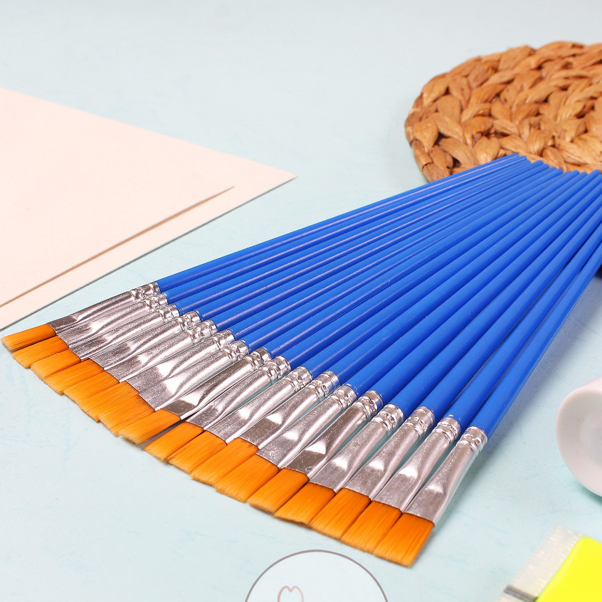 

Kuas Lukis Satuan Nilon Ujung Flat Brush 1 Pcs - Kuas Melukis Cat Air Akrilik Anak - Nylon Paint Brush Koas Ujung Datar Watercolor Acrylic Menggambar Face Body Painting Kue Detailing