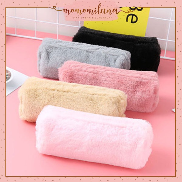 

Kotak pensil bulu halus tempat pensil fur lucu cute HB1708