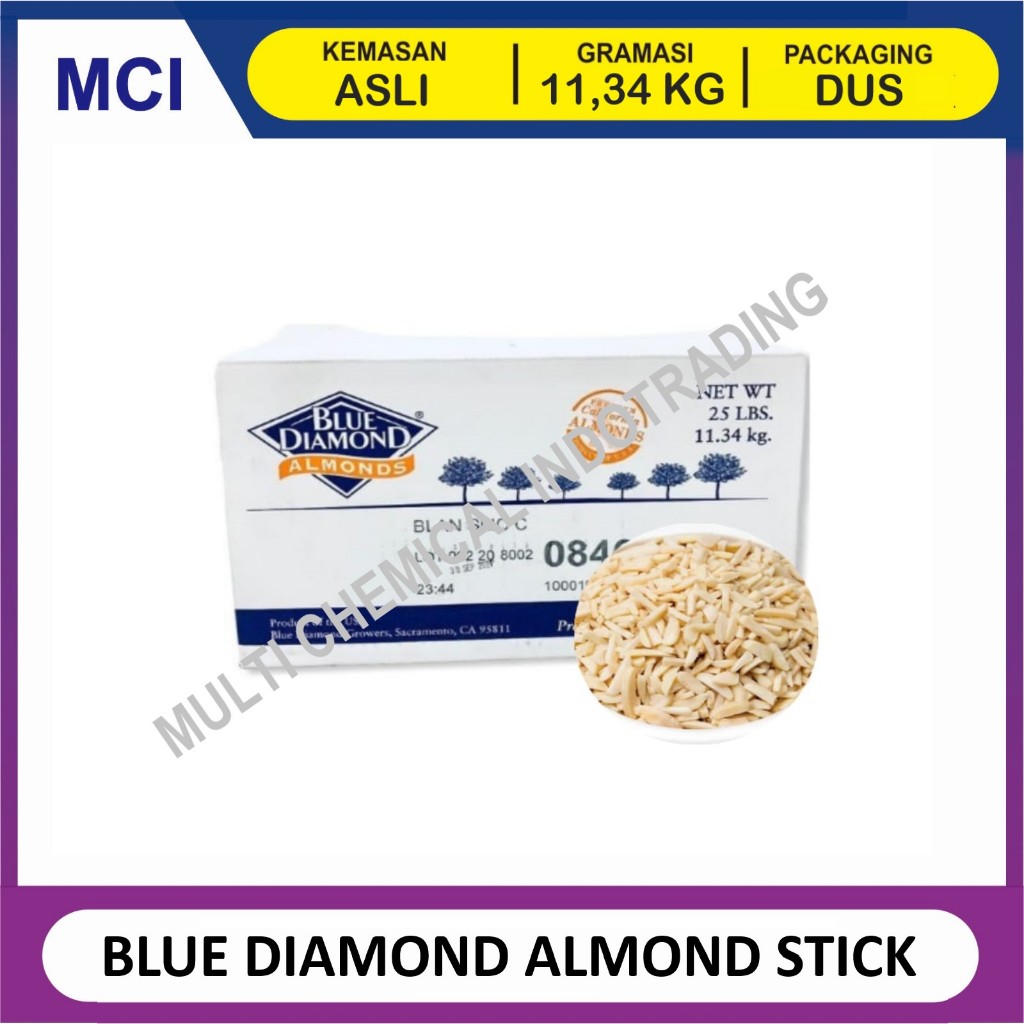 

BLUE DIAMOND ALMOND BLANCHED SLIVERED ALMOND STICK STIK POTONGAN KOREK - 11.34 KG