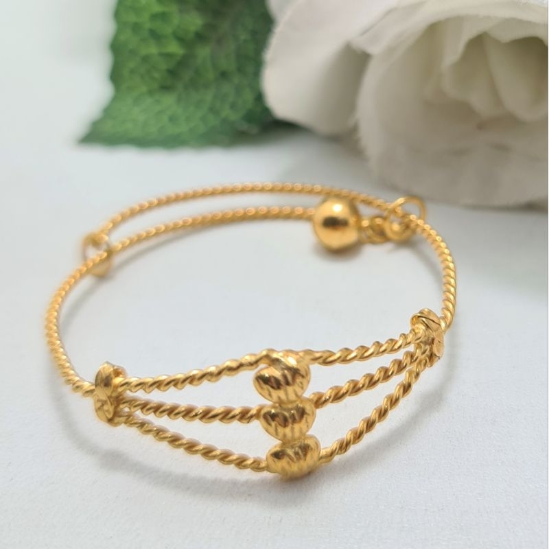 Gelang Bayi Love Jari Jari Emas Muda