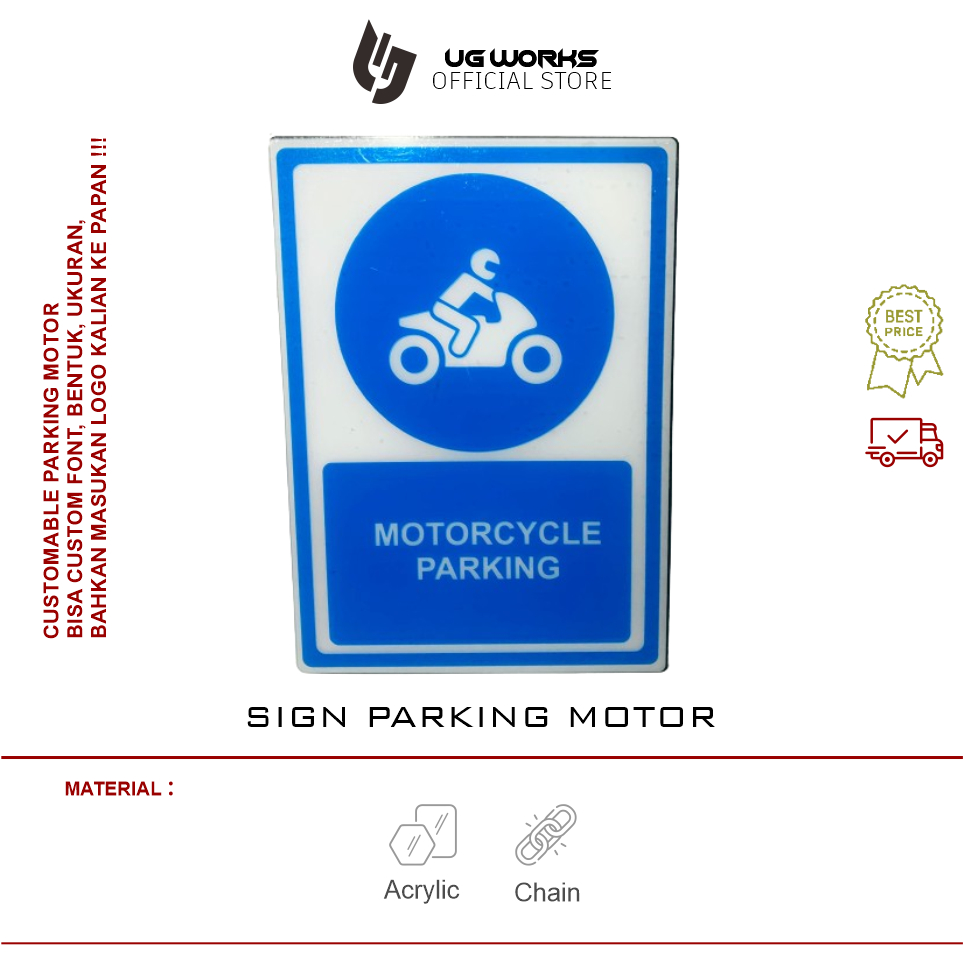 

sign parkir motor / label akrilik / sign board