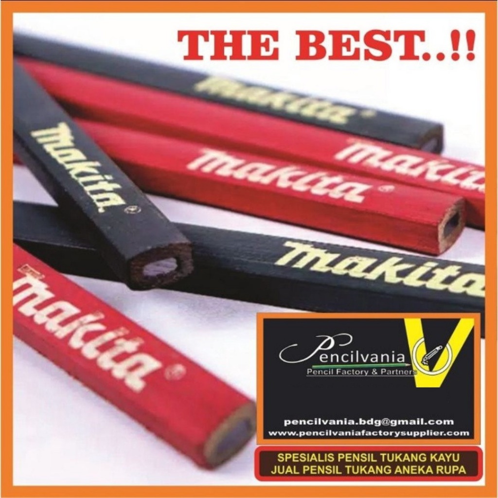 

PENSIL TUKANG Kayu, Pensil Tukang Bangunan, Pensil Tukang Makita, Pensil Tukang Merah Biru