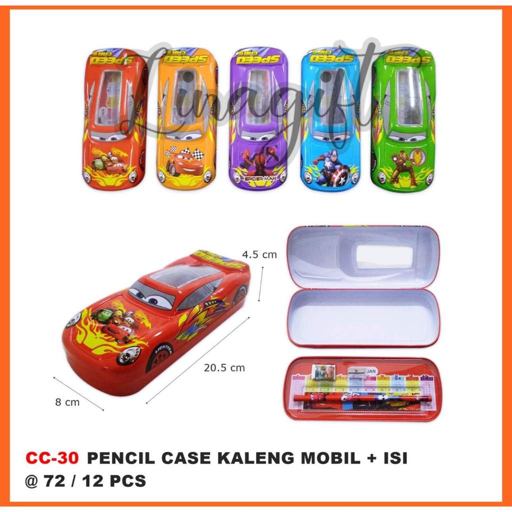 

TEMPAT PENSIL KALENG CARS ANIMAL - PENCIL CASE CARS BLUE GREEN PINK ORANGE RED GREEN BLACK