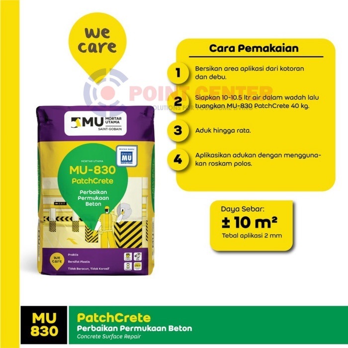 TERLARIS MORTAR UTAMA MU-830 PATCHCREATE PERMUKAAN BETON 40KG