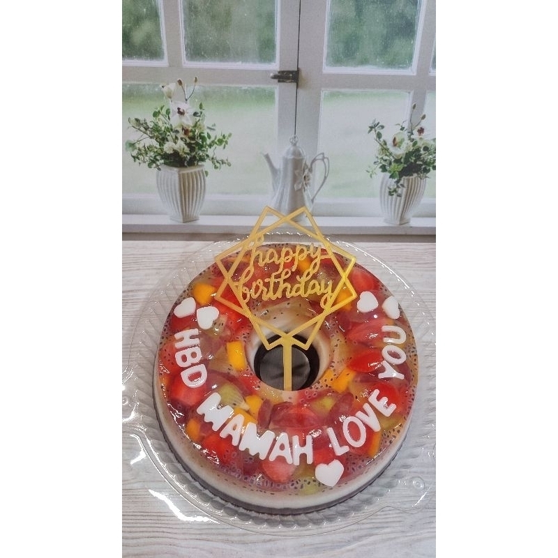 Brilliantblossoms_ Puding Buah Susu Ukuran Loyang 20 Dengan Buah Segar