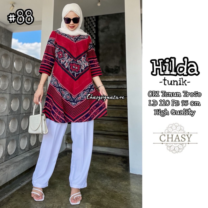 Hilda Tunik by Chasy Tunik Tenun Troso Ori Batik Wanita Modern Tunik Motif Batik Bahan Tenun