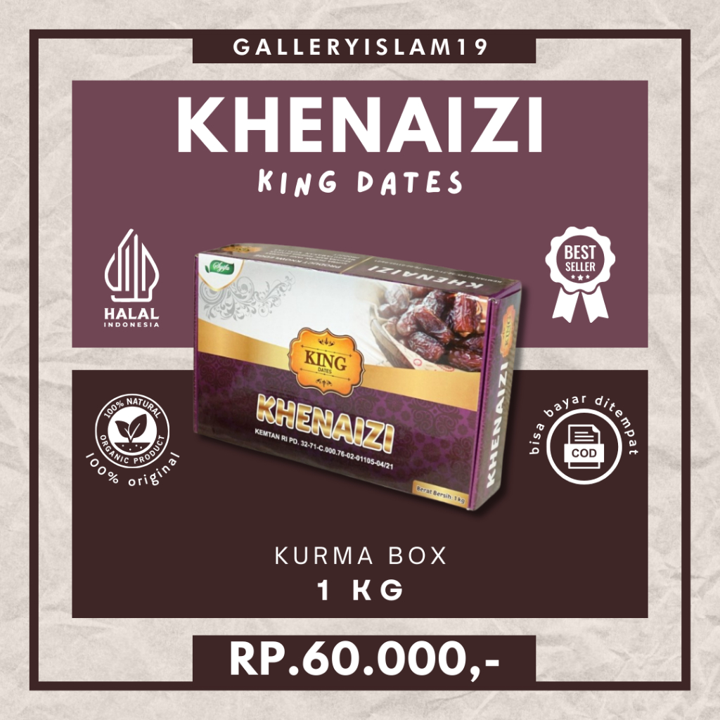 

Kurma Khenaizi King Dates 1 kg Korma Arab Premium Tamr Kenaizi Date