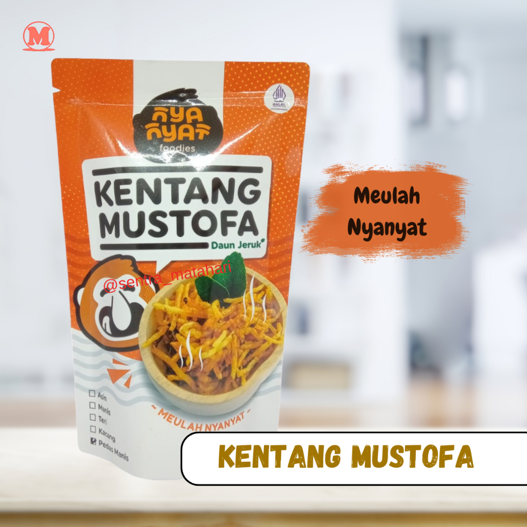 

Kentang Mustofa Daun Jeruk Meulah Nyanyat Kemasan Standing Pouch