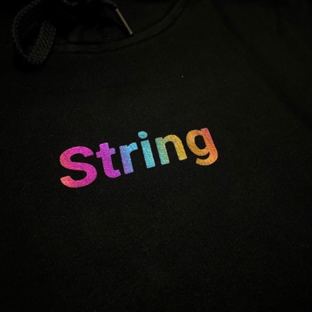 STRING | Hoodie Fleece 330gsm Multicolor  -Black