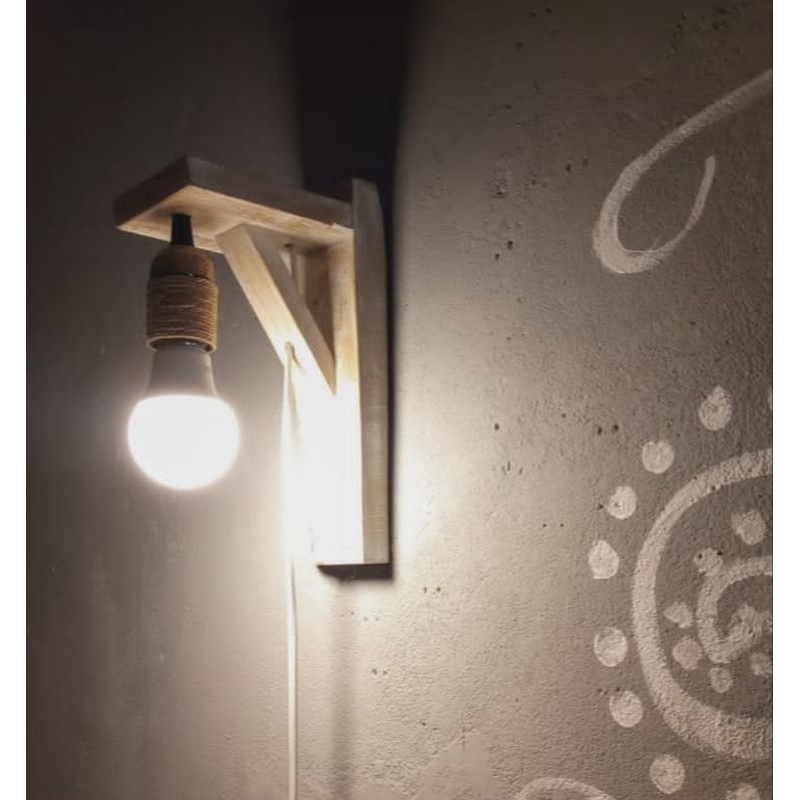 lampu gantung lampu dinding tali goni, siku lampu dinding kayu hiasan lampu tempel dinding gantung a