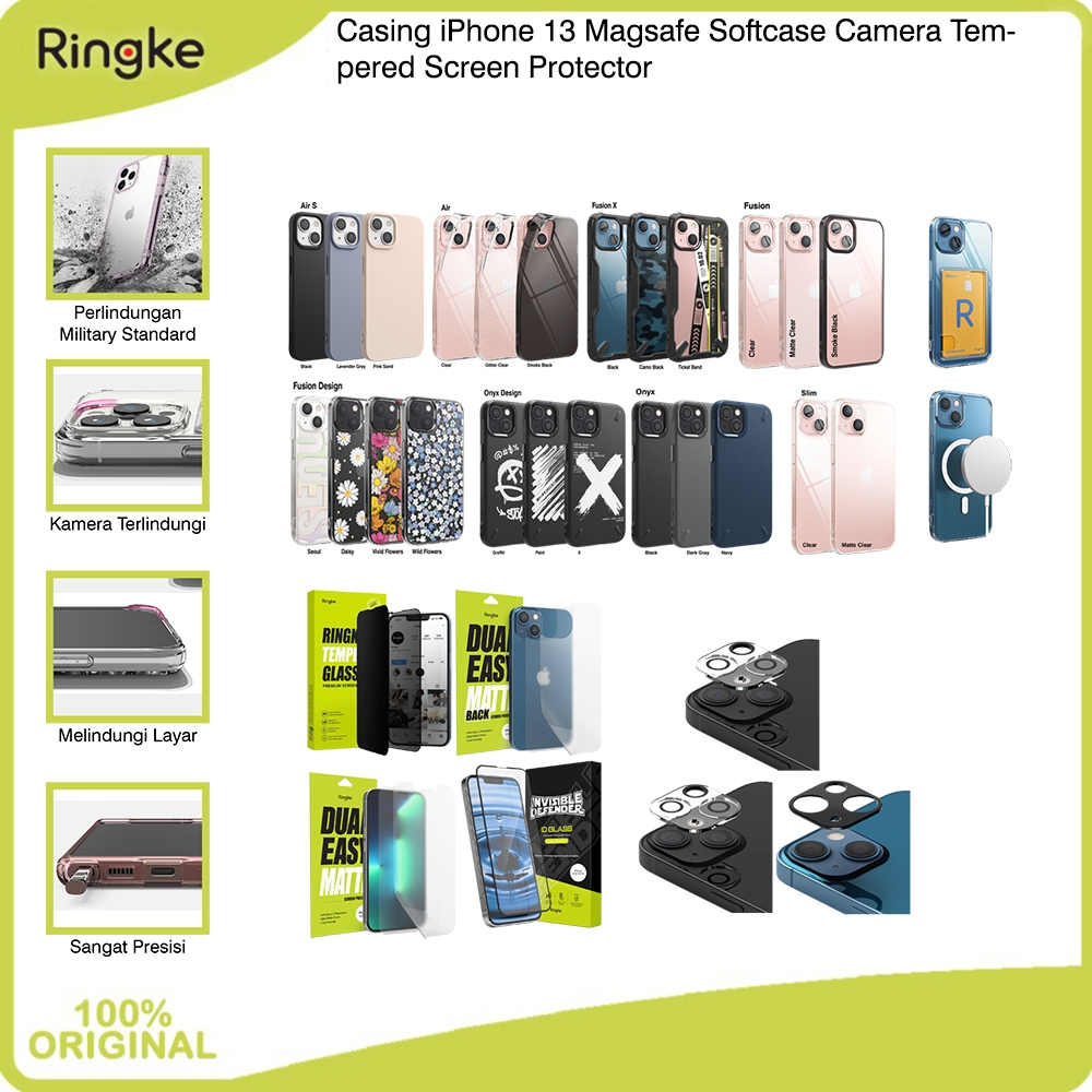 Casing iPhone 13 Softcase Camera Tempered Glass Screen Protector Fusion X Onyx Air Mag Safe Slim