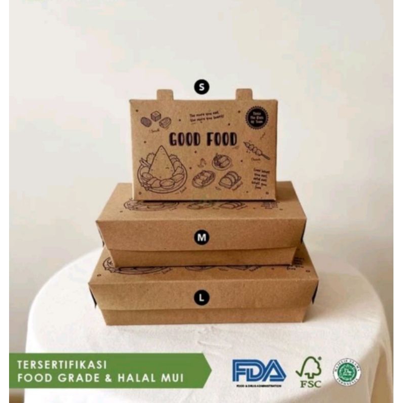 Paper Lunch Box, S ,M, L , XL Desain , Lunch Box Paper, Kemasan ayam Geprek, Box Ayam Geprek 1pc