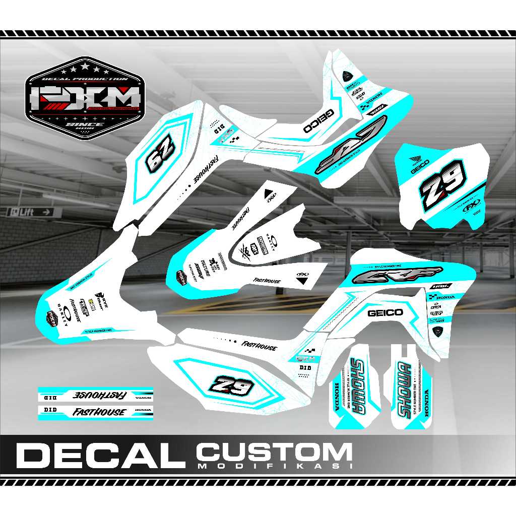 Decal Sticker CRF 150 L FULL BODY  Tosca Putih / FULLCUSTOM