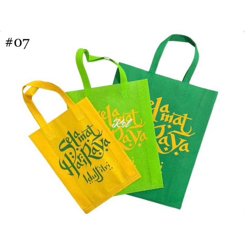 

Tas Spunbond / Tas Kain Belanja / Goodie Bag HLS ( tali lipat samping press bawah ) IDUL FITRI