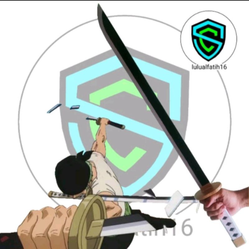 Pedang Mainan Zoro One Piece Luffy Bahan Full Kayu