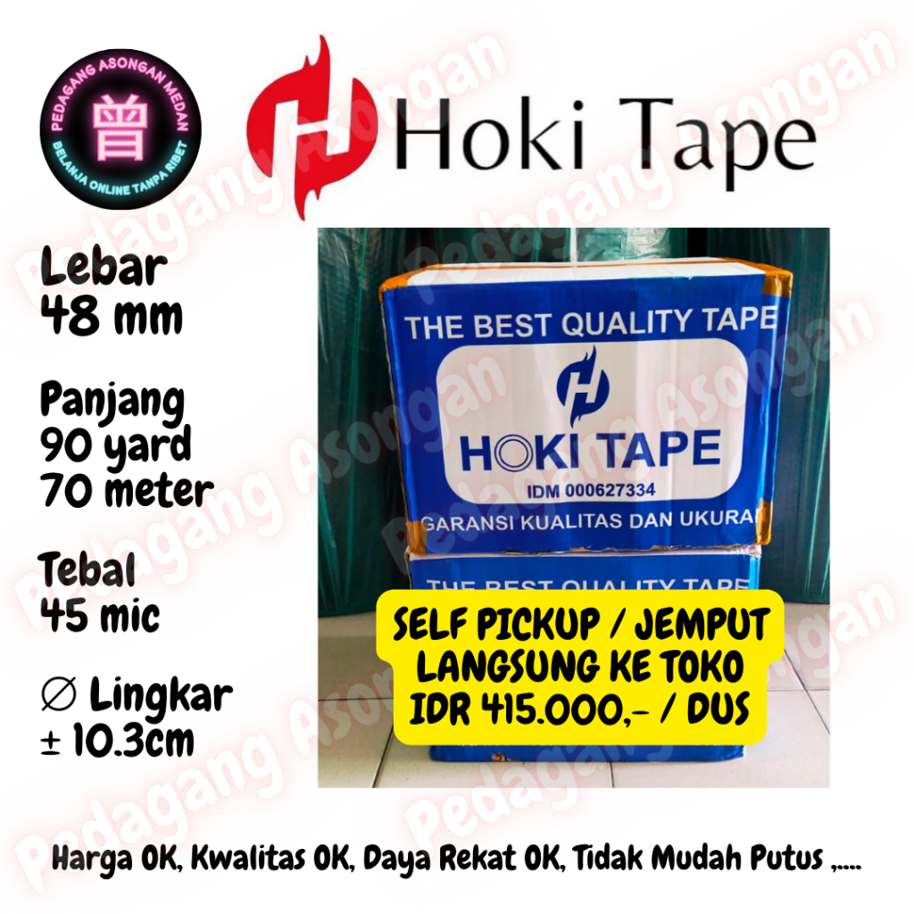 

Lakban HOKI Bening / Coklat 48mm x 90Yard (1 DUS)