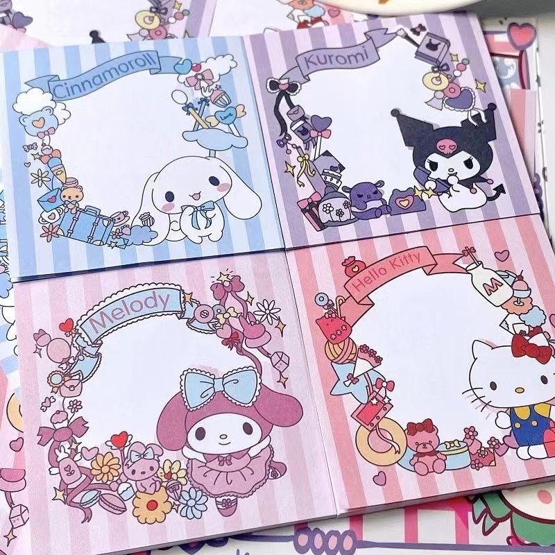 

COD✨50 Lembar Buku Memo Kertas Sticky Note Sanrio/ Kuromi/Melody Kartun Lucu Aesthetic Dekoratif Indah Untuk Alat Tulis Impor Murah-Yinmer