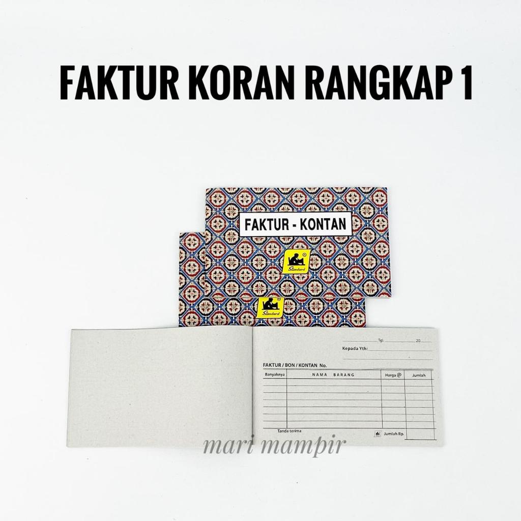 

FAKTUR KORAN STANDARD 1 PLY TIDUR UK. 160 X 110 MM 40 LEMBAR ( KECIL)