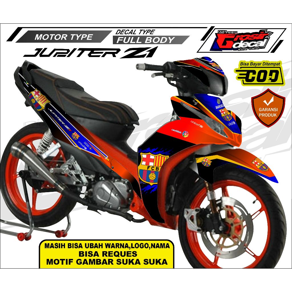 Sticker Stiker Jupiter Z1 Motif Club Bola Bebas Reques Full Body Fullset Dekal Jupiter Z1 Full Body