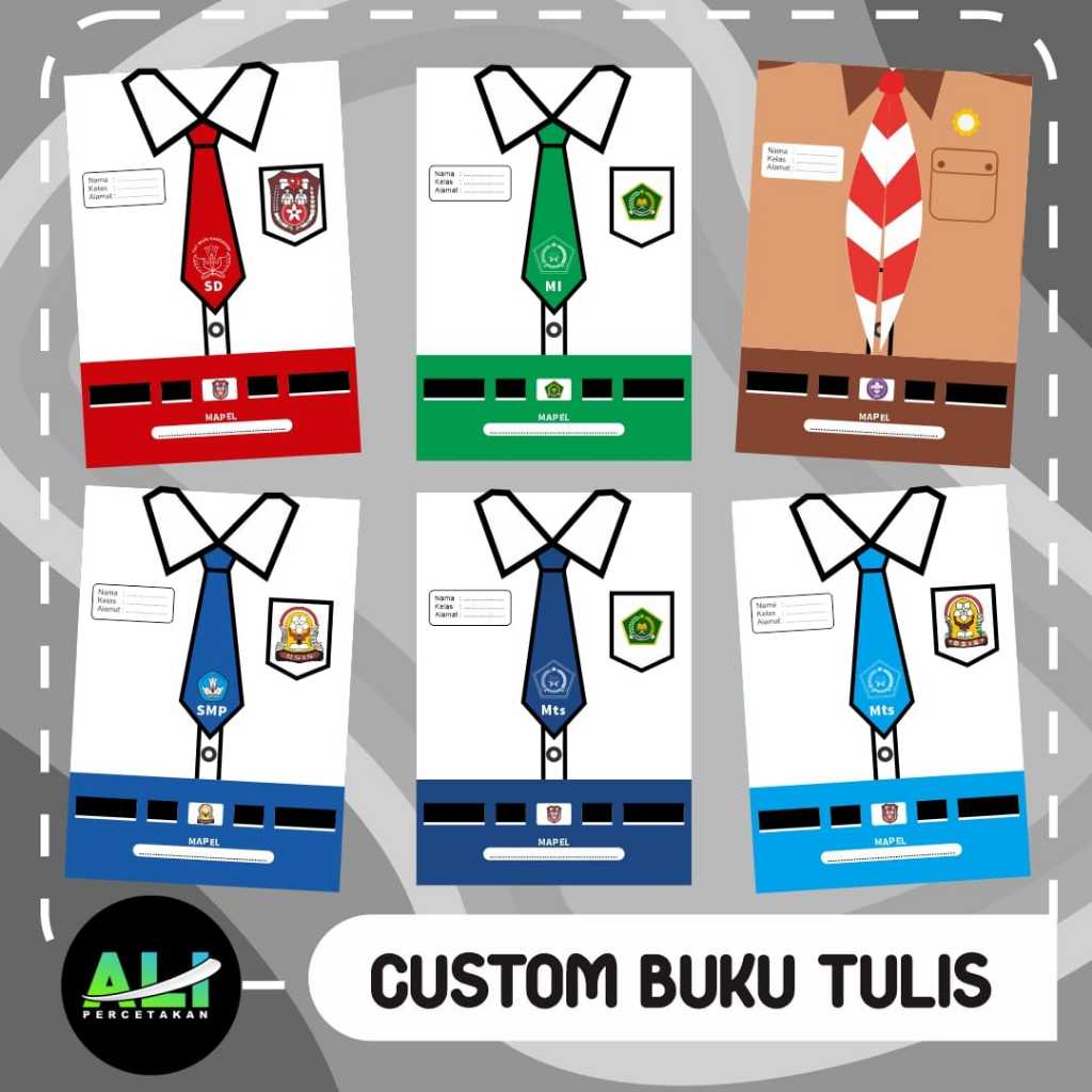 

CUSTOM BUKU TULIS MOTIF SEKOLAH SD/MI/SMP/MTS/SMA/SMK/MA FREE DESIGN