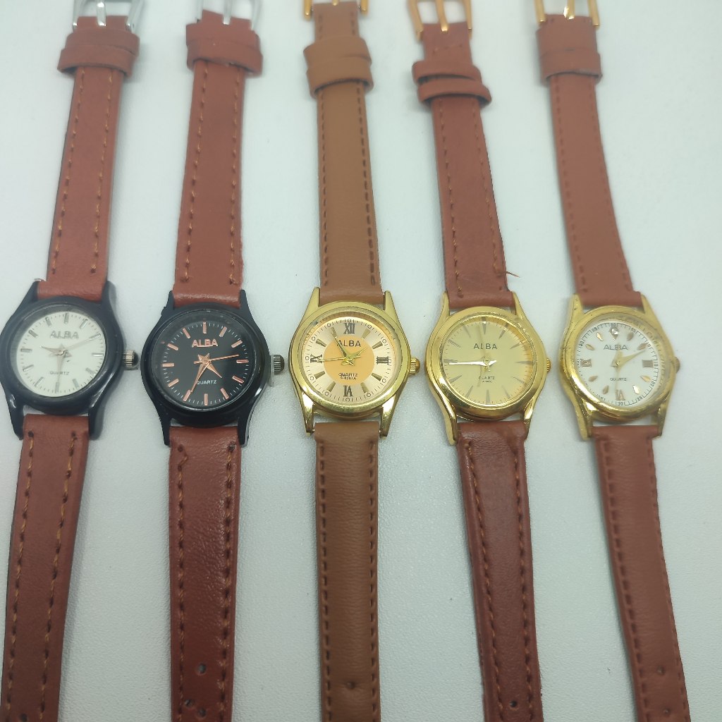 Jam Tangan Alba Brown-Jam Tangan Pria/Wanita Kecil Casual