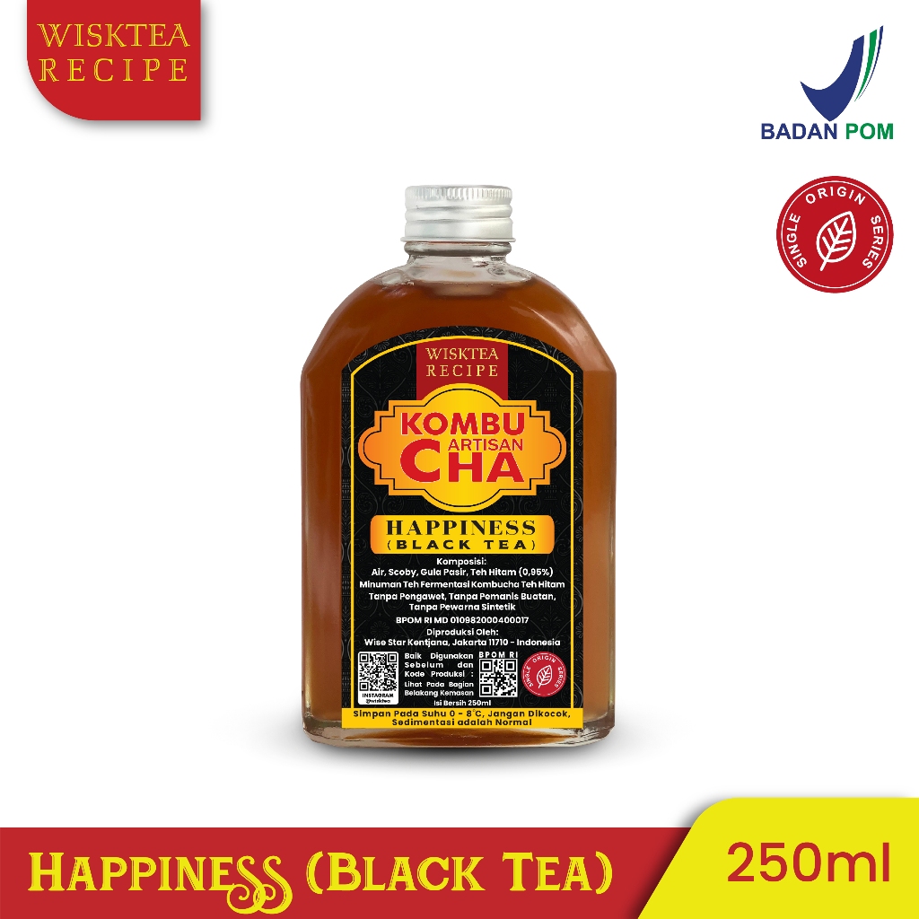 

Wisk Tea Artisan KOMBUCHA HAPPINESS (BLACK TEA) 250ml