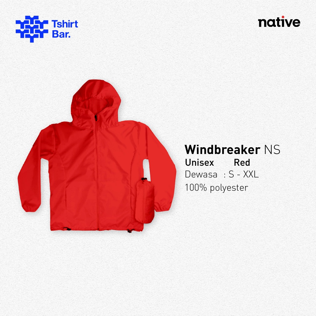 Jacket Windbreaker Lipat Running Native RED