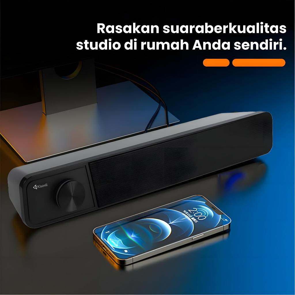 KISONLI - Speaker Laptop / Komputer / PC / CPU Design Long Strip LED - i560-6