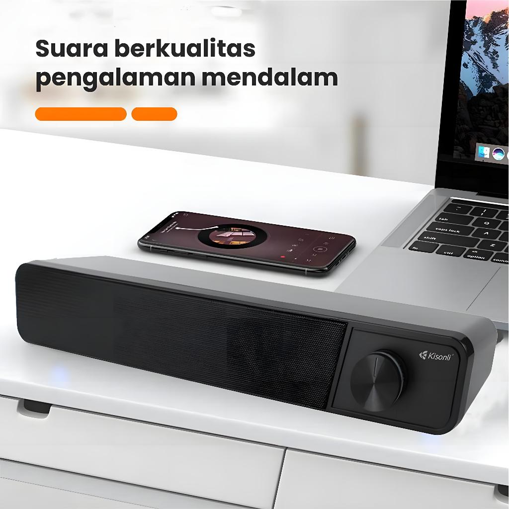 KISONLI - Speaker Laptop / Komputer / PC / CPU Design Long Strip LED - i560-7