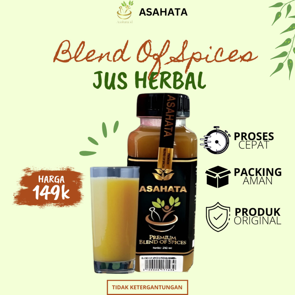 

Blend Of Spices Asahata Jus Herbal Untuk Menurunkan Tekanan Darah Tinggi dan Mencegah Stroke