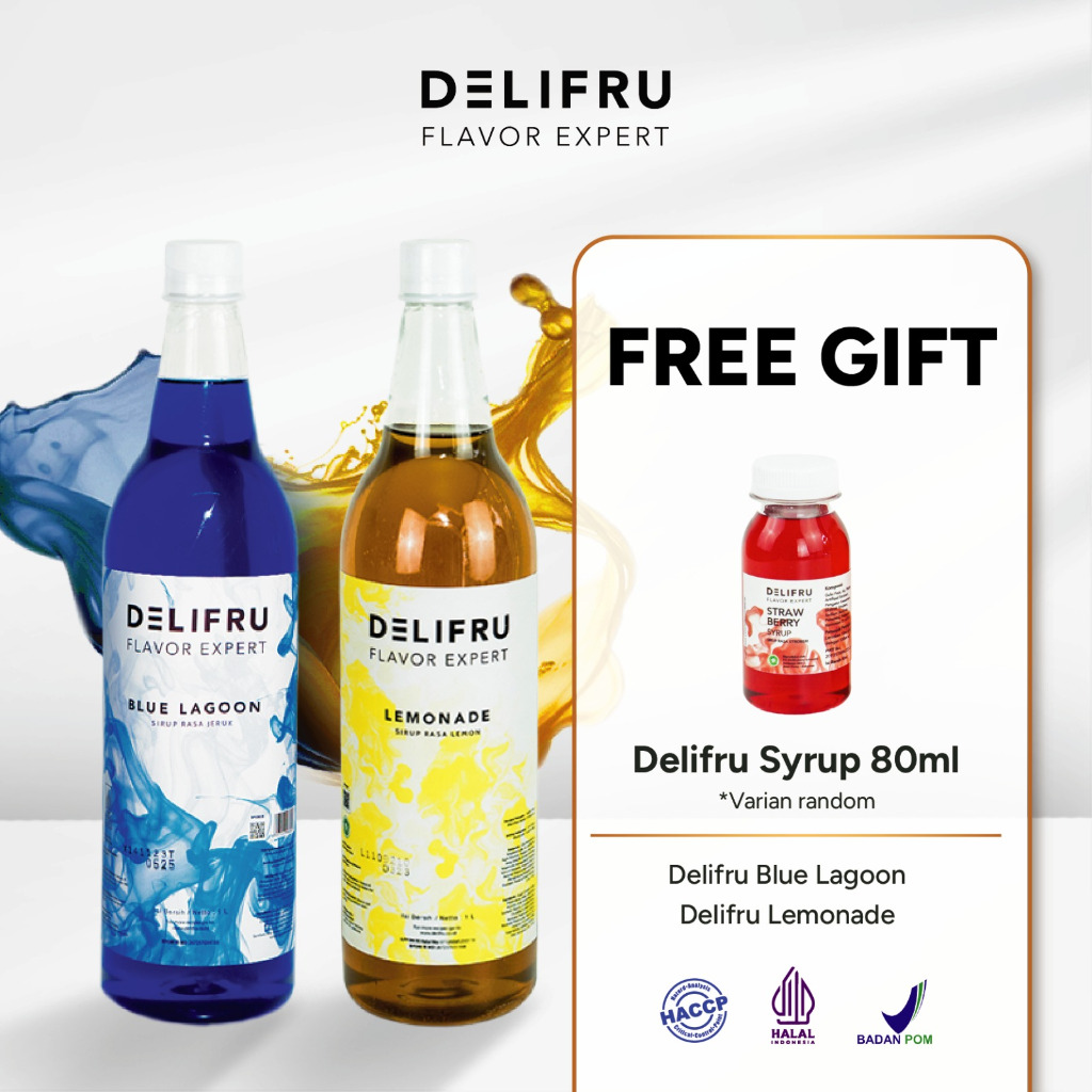 

Delifru Paket Bundling Syrup Lemonade 1L + Sirup Blue Lagoon 1L