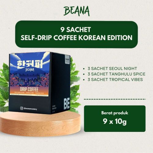 

Beana Roastery - Korean Edition Self Drip Bag Coffee Mix Box (Isi 9 Sachet) | Kopi Drip Box Edisi Korea 90gr