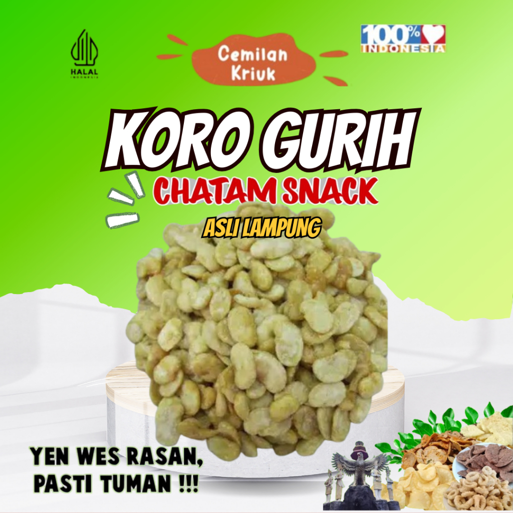 

KACANG KORO GURIH MERK JAIPONG RENYAH GURIH KEMASAN 250 GRAM