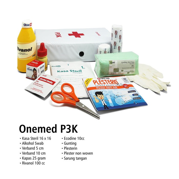 Kotak P3K + Isi ONEMED P3K Isi Lengkap
