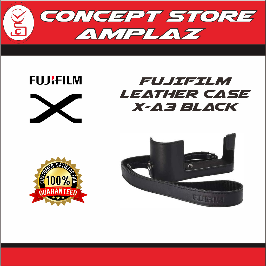 CASE CAMERA FUJIFILM XA 3 MIRRORLESS KAMERA LEATHER HALFCASE BLACK