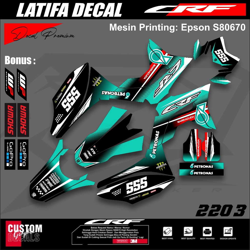 Decal Crf 150L Fullbody - Stiker Sticker Motor CRF 150 L PETRONAS