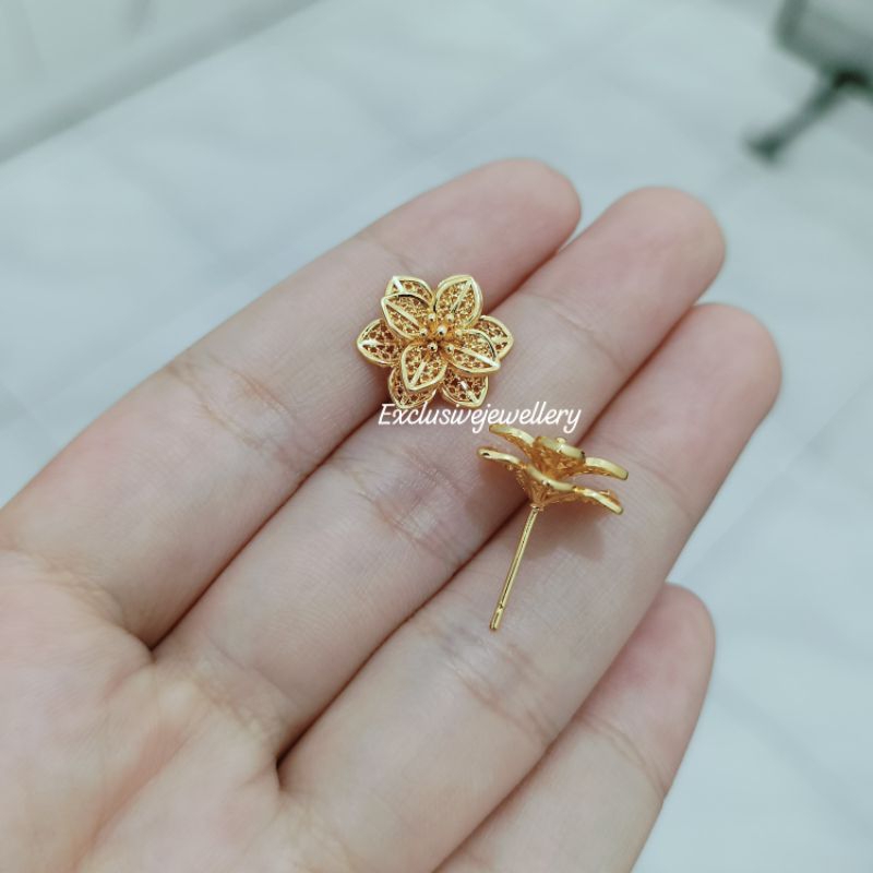 Anting tusuk bunga Kendari lapis emas