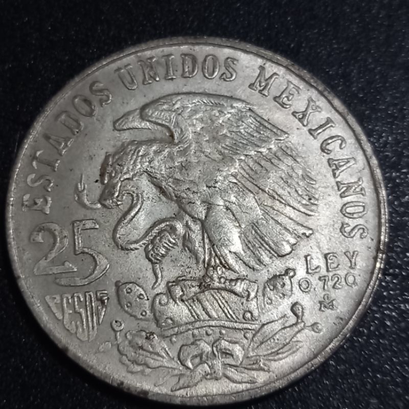 koin kuno meksiko 25 peso tahun 1968