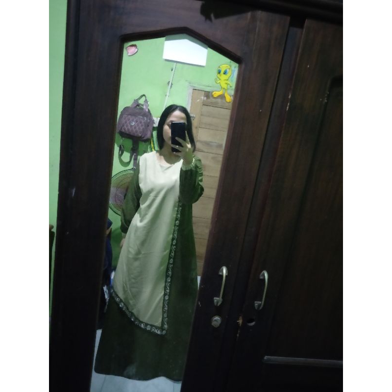 Gamis Idul Adha Two Tone Green