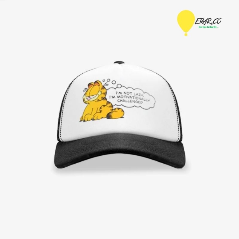 Geoff Max X Garfield - Nerdy Black White GF l Hat l Cap l Snapback & Polo l Topi Pria Wanita