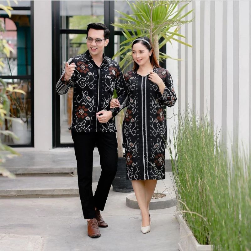 baju kain tenun  Baju couple / dress wanita / kemeja pria / tenun asli / baju kekinian / baju kondan