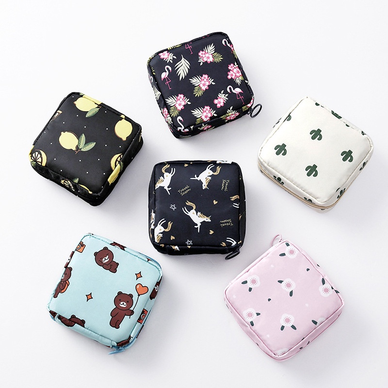 ZO33 Pouch Pembalut Kotak Mini Pouch Travel Dompet Tas Penyimpanan Mini Storage Organizer Bag Serbag