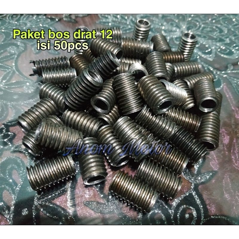 bos drat /sok drat 12,paket isi 50pcs (tap dalam 8x1,25 tap luar tap 7/16x14)