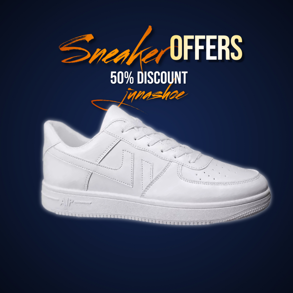 Sepatu Pria Wanita Putih Polos Sneakers Casual Cewek Cowok